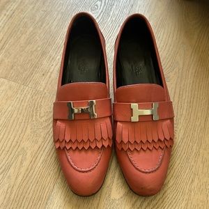 Hermes Paris loafer Pink Loafers Used